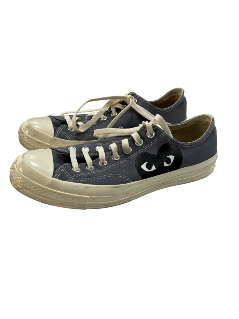 Converse x CDG Play Chuck 70 Ox Low Steel Grey Gray Heart Size Men 9 Woman 11
